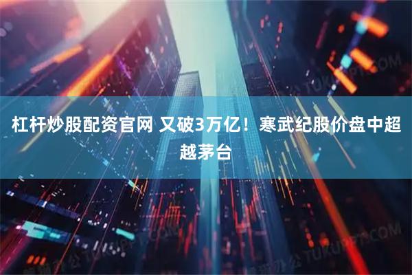 杠杆炒股配资官网 又破3万亿！寒武纪股价盘中超越茅台