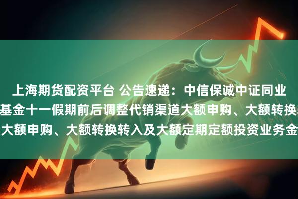 上海期货配资平台 公告速递：中信保诚中证同业存单AAA指数7天持有基金十一假期前后调整代销渠道大额申购、大额转换转入及大额定期定额投资业务金额限制