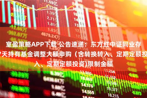 室盈策略APP下载 公告速递：东方红中证同业存单AAA指数7天持有基金调整大额申购（含转换转入、定期定额投资)限制金额